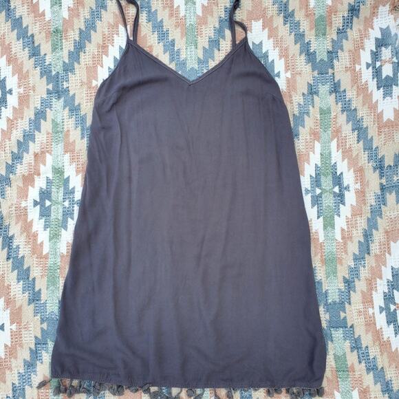 LAMade Shift Dress Tassle Fringe Hem Summer Beach Vacation - Picture 1 of 3